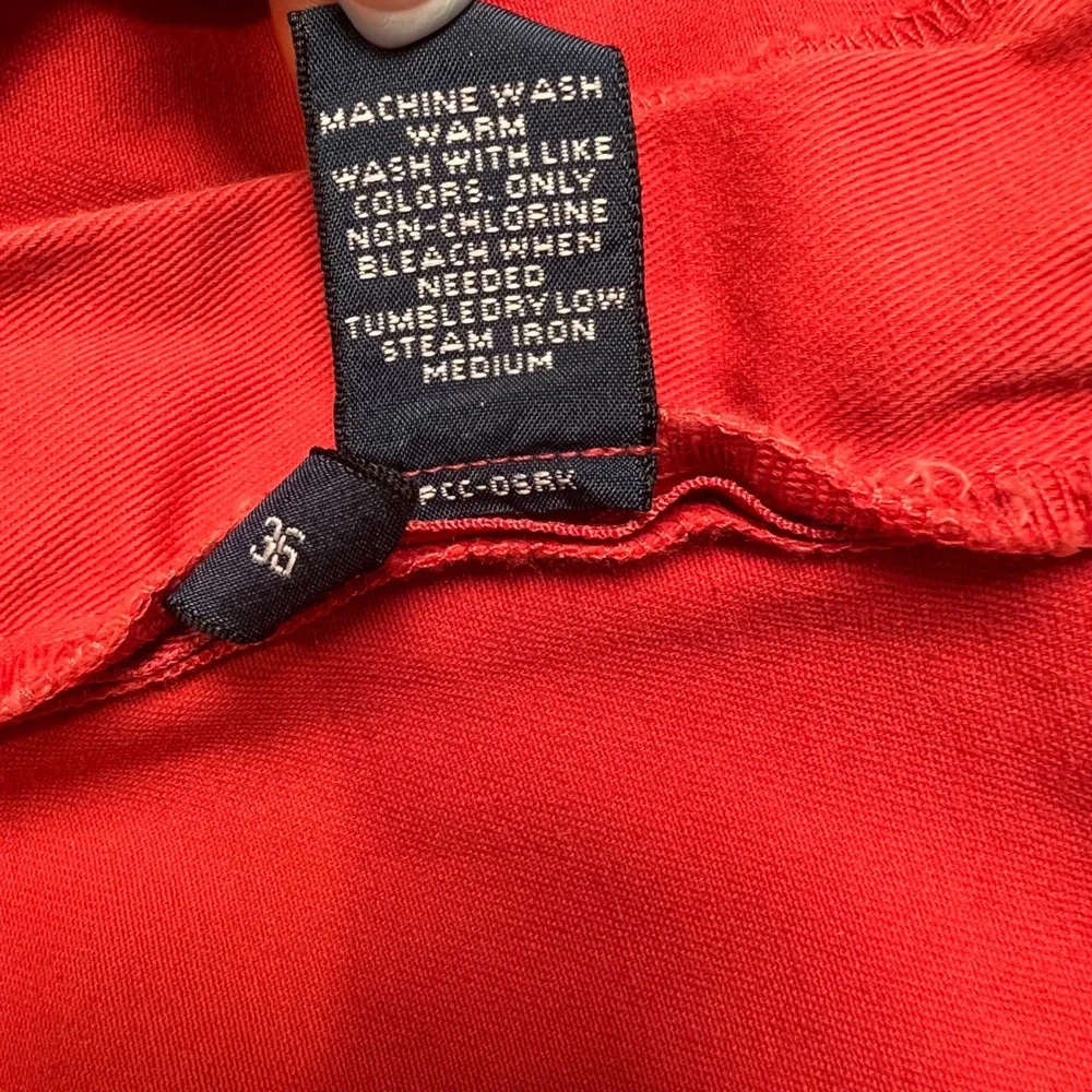 Polo Ralph Lauren Andrew Short Chino Pleated Cotton Mens 36 Salmon Red Preppy